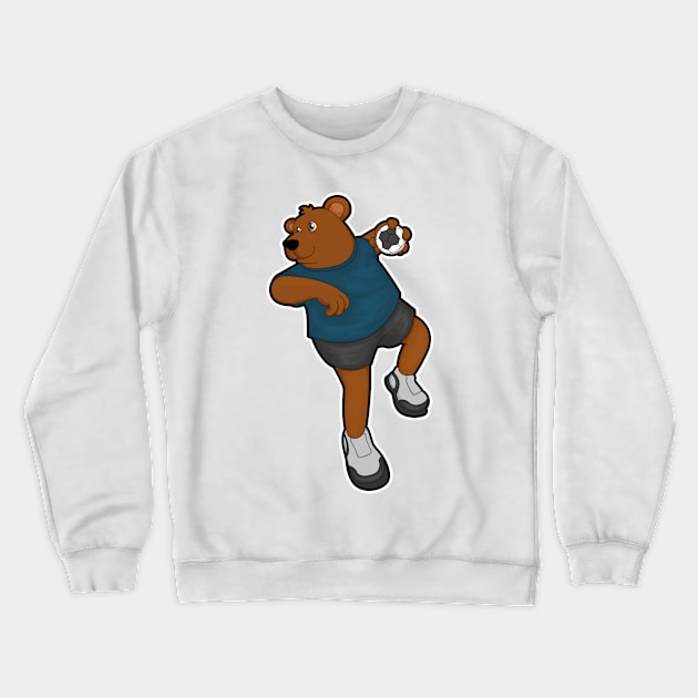 Bear at Handball player with Handball Crewneck Sweatshirt by Markus Schnabel